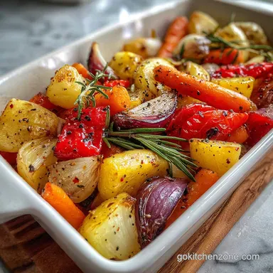 Christmas Vegetable Side Dish with Garlic and Herbs Recipe Card