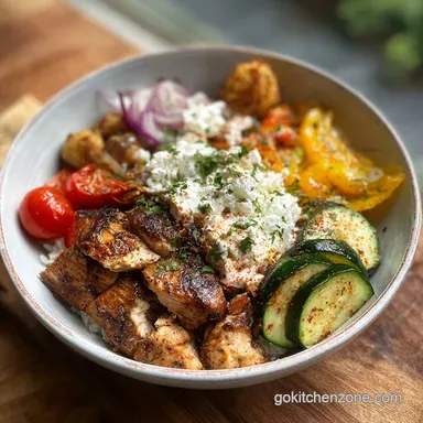 Greek Chicken Bowl Recipe with Tzatziki | 30 Min Recipe Card