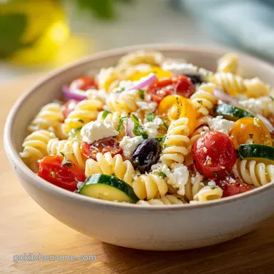 Greek Pasta Salad with Feta: Ready in 20 Min Recipe Card