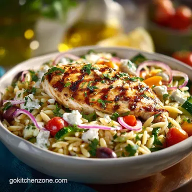 Grilled Chicken Orzo Salad Ready in 30 Min Recipe Card