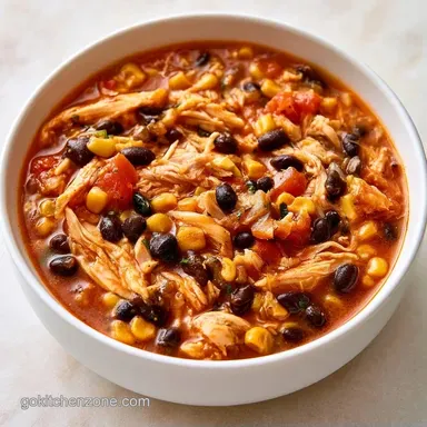Healthy Crockpot Chicken Taco Soup Rotel Recipe Card