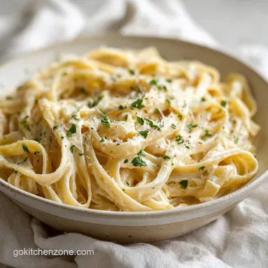 Homemade Fettuccine Alfredo for 4 Servings: Creamy Italian Pasta