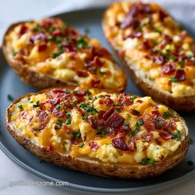 Twice Baked Breakfast Potatoes for 4 Recipe Card