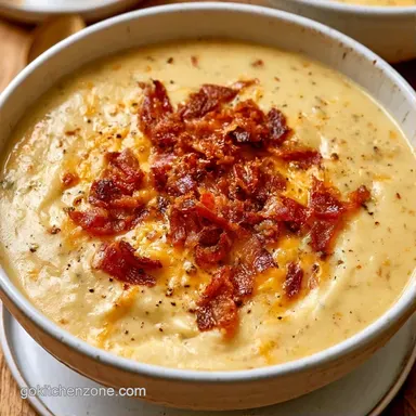 Loaded Creamy Potato Soup with Bacon Recipe Card