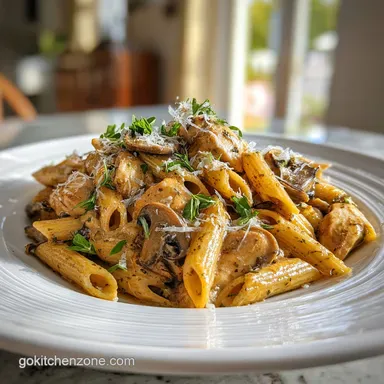 Mushroom Chicken Pasta for 4 Servings