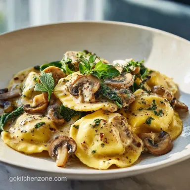 Mushroom Ravioli Sauce Recipe in 15 Minutes Recipe Card
