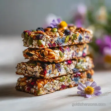 No Bake Granola Bars with Honey for 12 Servings Recipe Card