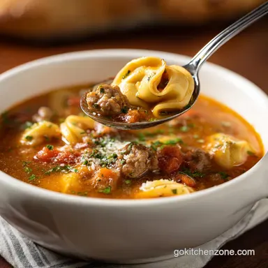 Sausage Tortellini Soup in 30 Minutes: A Silky One Pot Meal Recipe Card