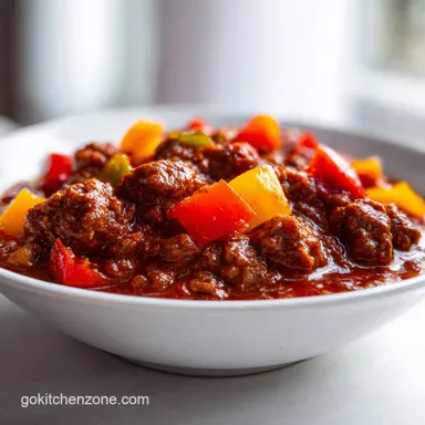 Beef Chili for 7 Servings: Hearty and Slow-Cooked Dinner Recipe Card