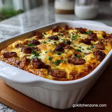 Egg Casserole Recipe with Sausage and Cheese Recipe Card