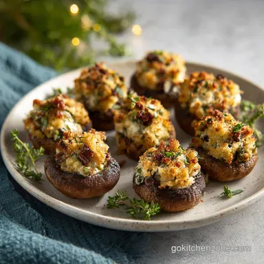 Stuffed Mushrooms with Creamy Filling in 35 Minutes Recipe Card