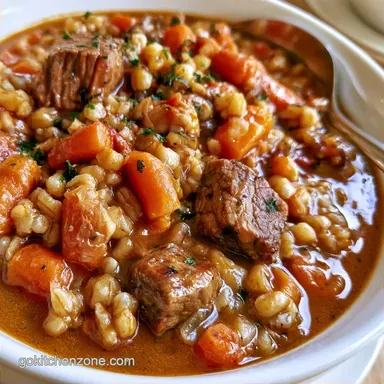Slow Cooker Beef Barley Soup with Potatoes