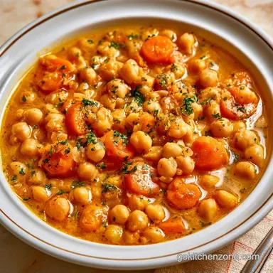 Slow Cooker Chickpea Soup for 6 Servings Recipe Card