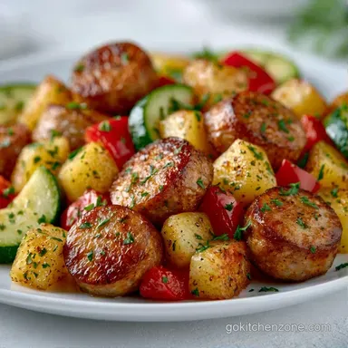 Summer Sausage Skillet Dinner for 4 Recipe Card