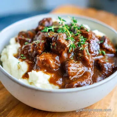 Beef Tips and Gravy for 6 Servings Recipe Card