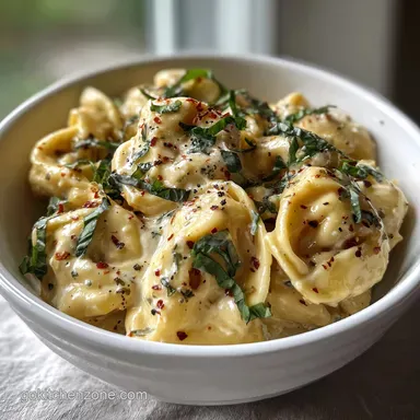 Tortellini Alfredo in 15 Minutes Recipe Card
