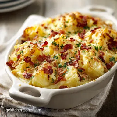 Twice Baked Potato Casserole for 12 Servings Recipe Card