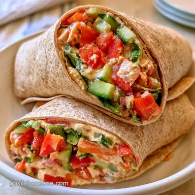 Veggie Hummus Wraps in 15 Minutes Recipe Card
