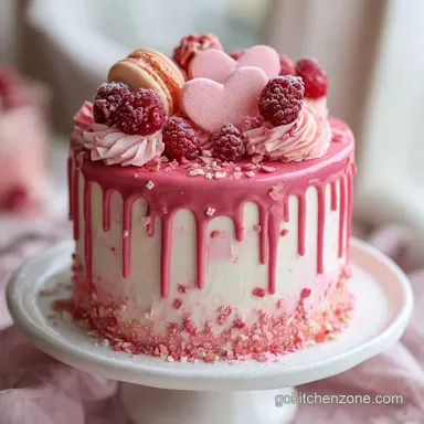 Galentines Cake Baked with Champagne Reduction Frosting Recipe Card