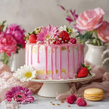 Galentines Cake Baked with Champagne Reduction Frosting