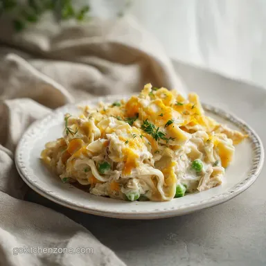 Tuna Casserole Recipe with Crispy Crust Recipe Card