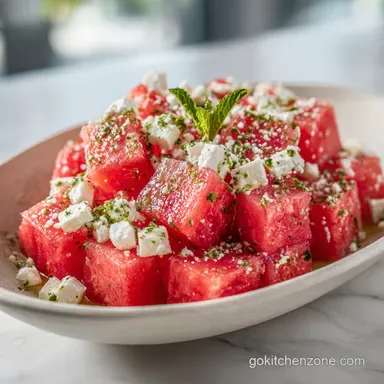 Watermelon Salad with Feta in 15 Minutes for 5 Servings