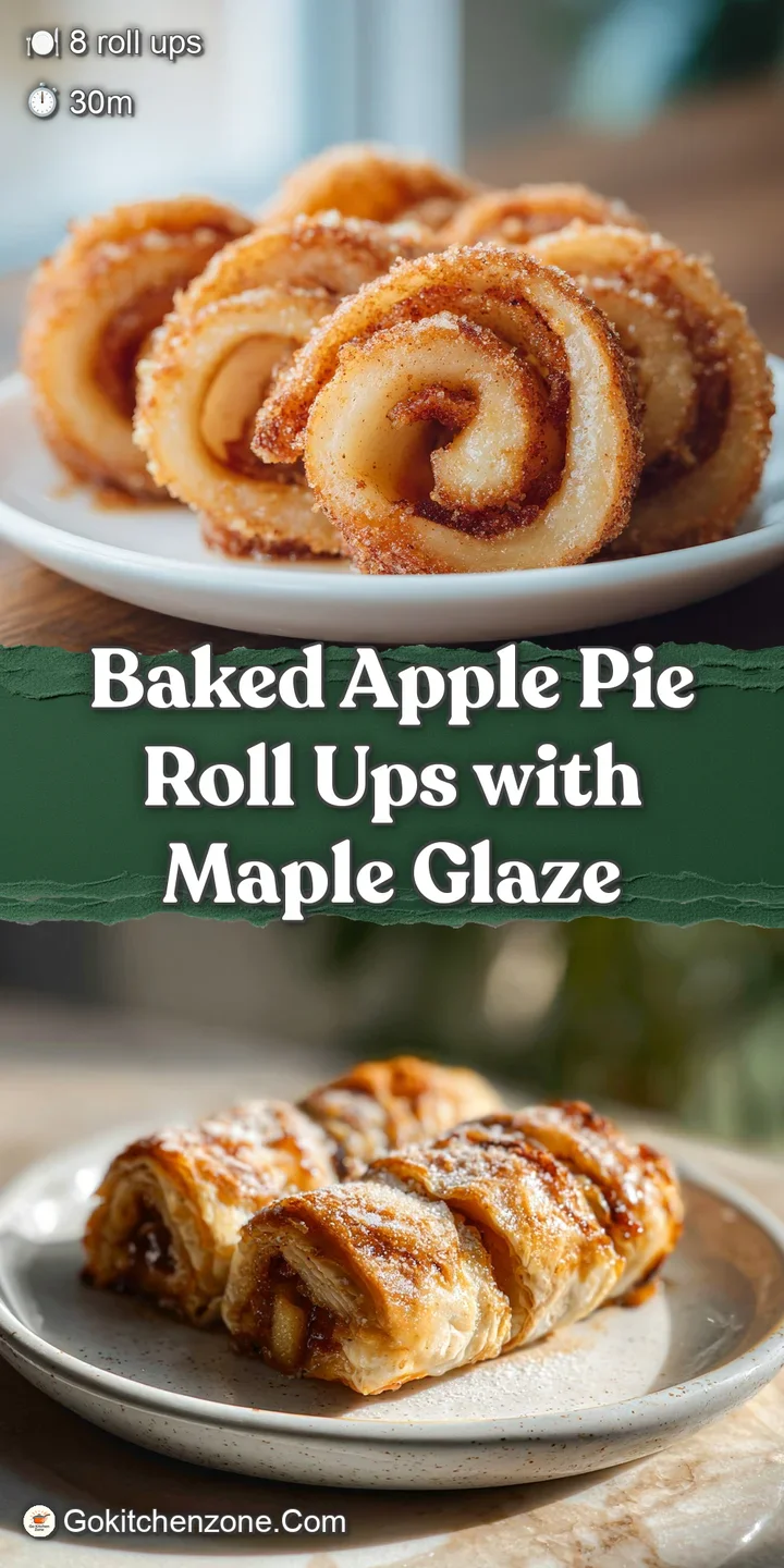 Close-up of a flaky apple pie roll up with a glistening, caramelized surface revealing the soft apple filling within.