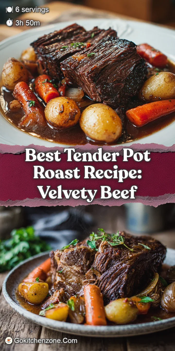 Close-up of a glistening, fall-apart pot roast, revealing its tender, shredded texture and the caramelized edges.