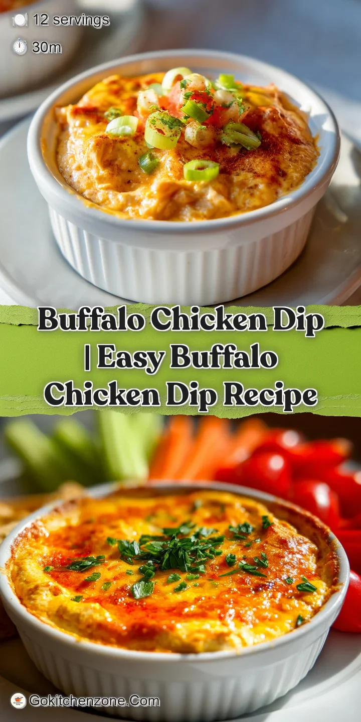 Close-up of a gooey, cheesy buffalo chicken dip with visible shredded chicken and a vibrant red hue.