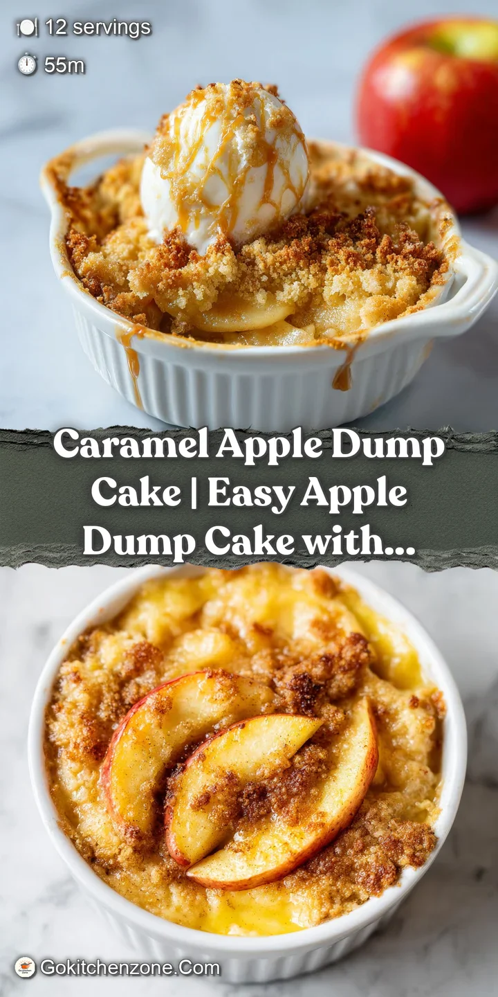 Close-up of gooey caramel and tender apple pieces with a crumbly, golden topping