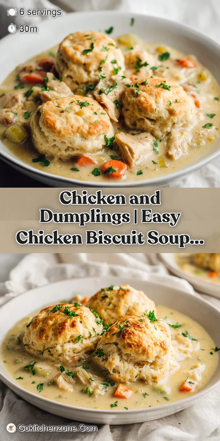 Close-up of soft, pale dumplings soaking up a creamy, golden chicken broth, a sprig of parsley peeking.