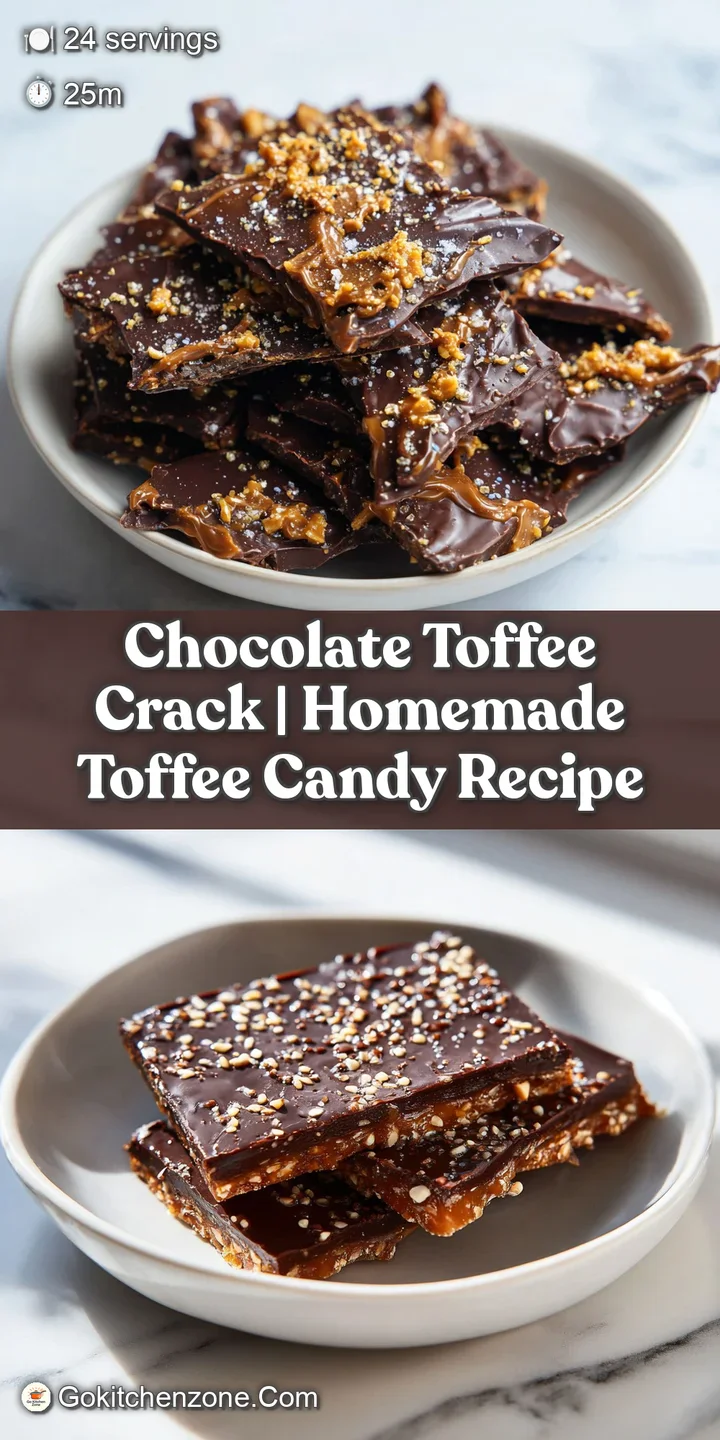 Close-up of a crisp, golden toffee crackle topped with smooth, melted dark chocolate curls.