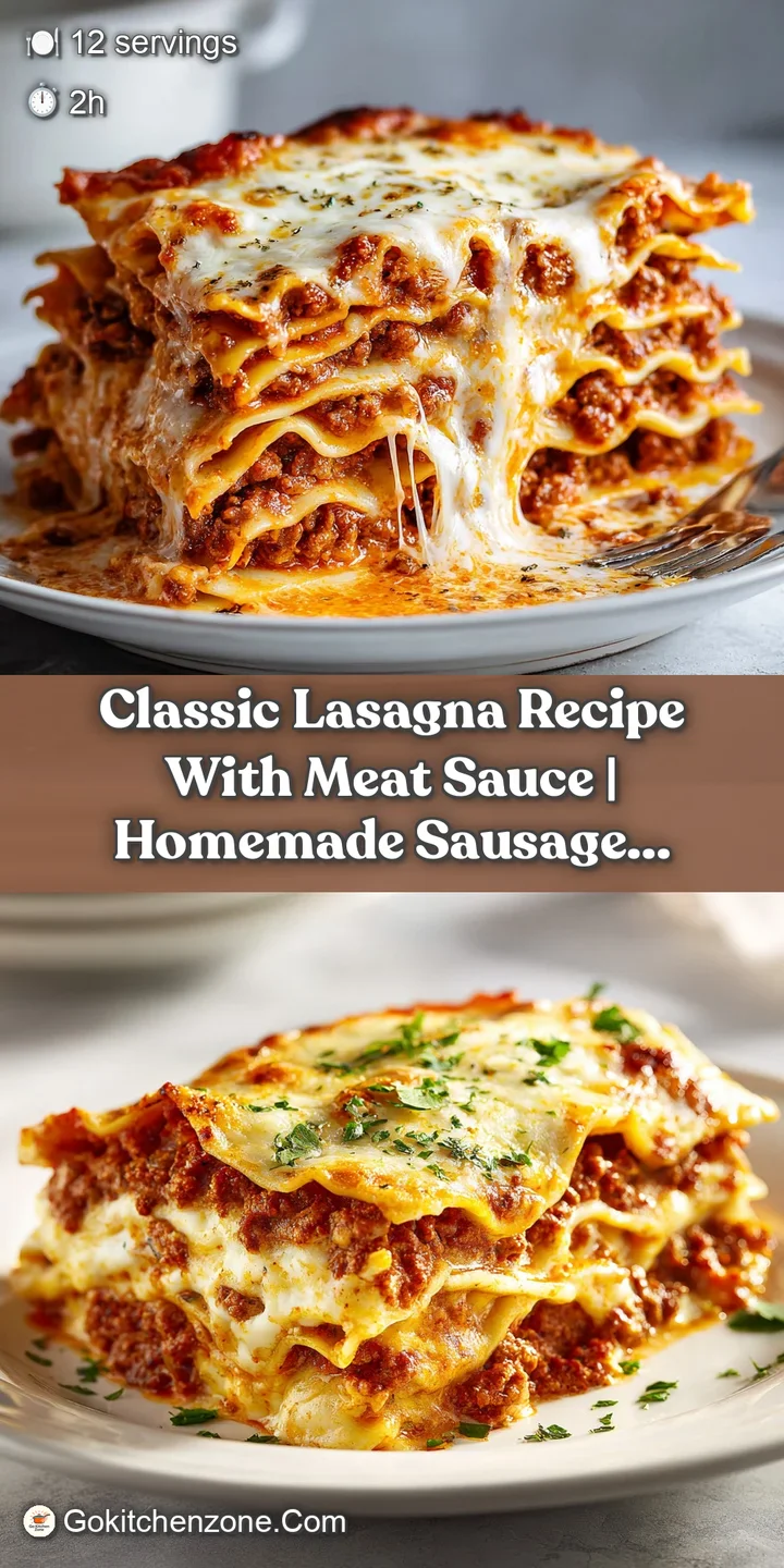 Close-up of steaming lasagna showing the melted mozzarella with flecks of herbs and a rich, bubbly meat sauce.