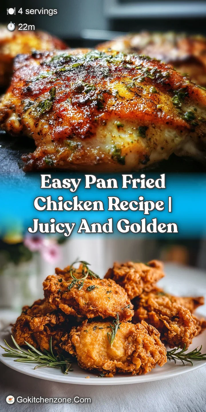 Close-up of juicy pan-fried chicken, the crispy, golden-brown crust glistening with flavorful oil and herbs. Irresistibly ...