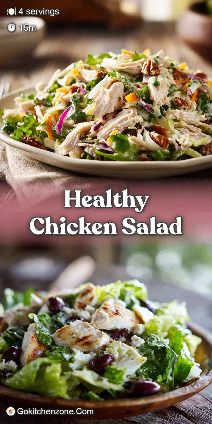 Close-up: Tender chicken salad, studded with plump grapes and crunchy celery. Creamy dressing glistens. Ready to eat!