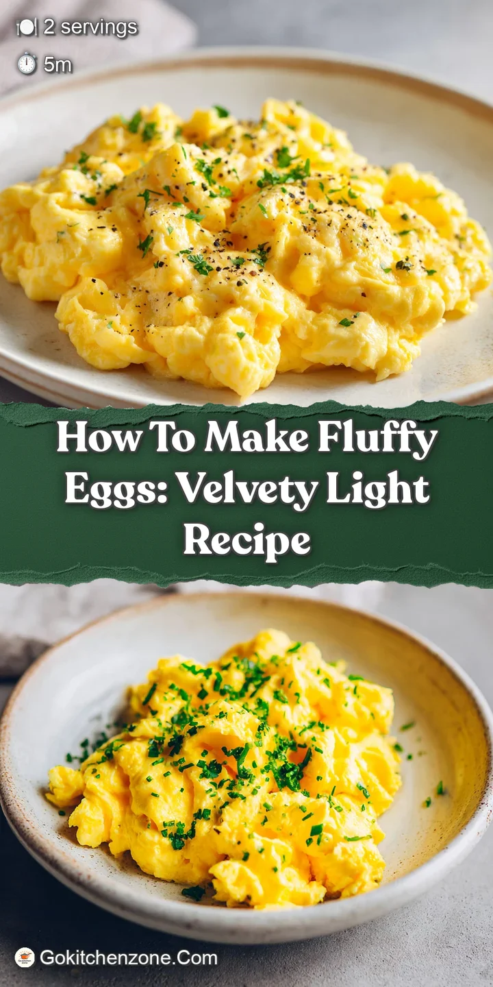 Close-up of velvety, soft scrambled eggs, their delicate texture highlighted by the morning light. A single sprig of fresh...