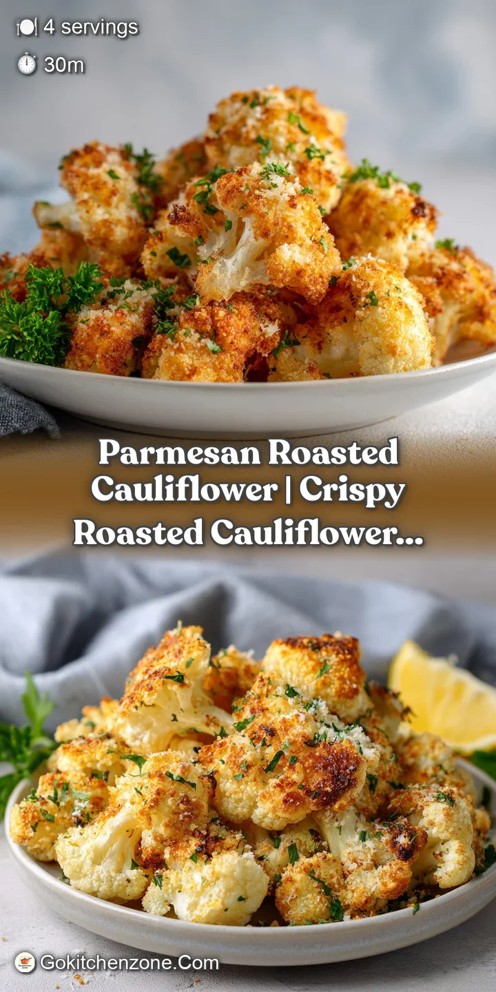 Crispy, golden-edged cauliflower florets showcasing a delightful char and melted parmesan coating.
