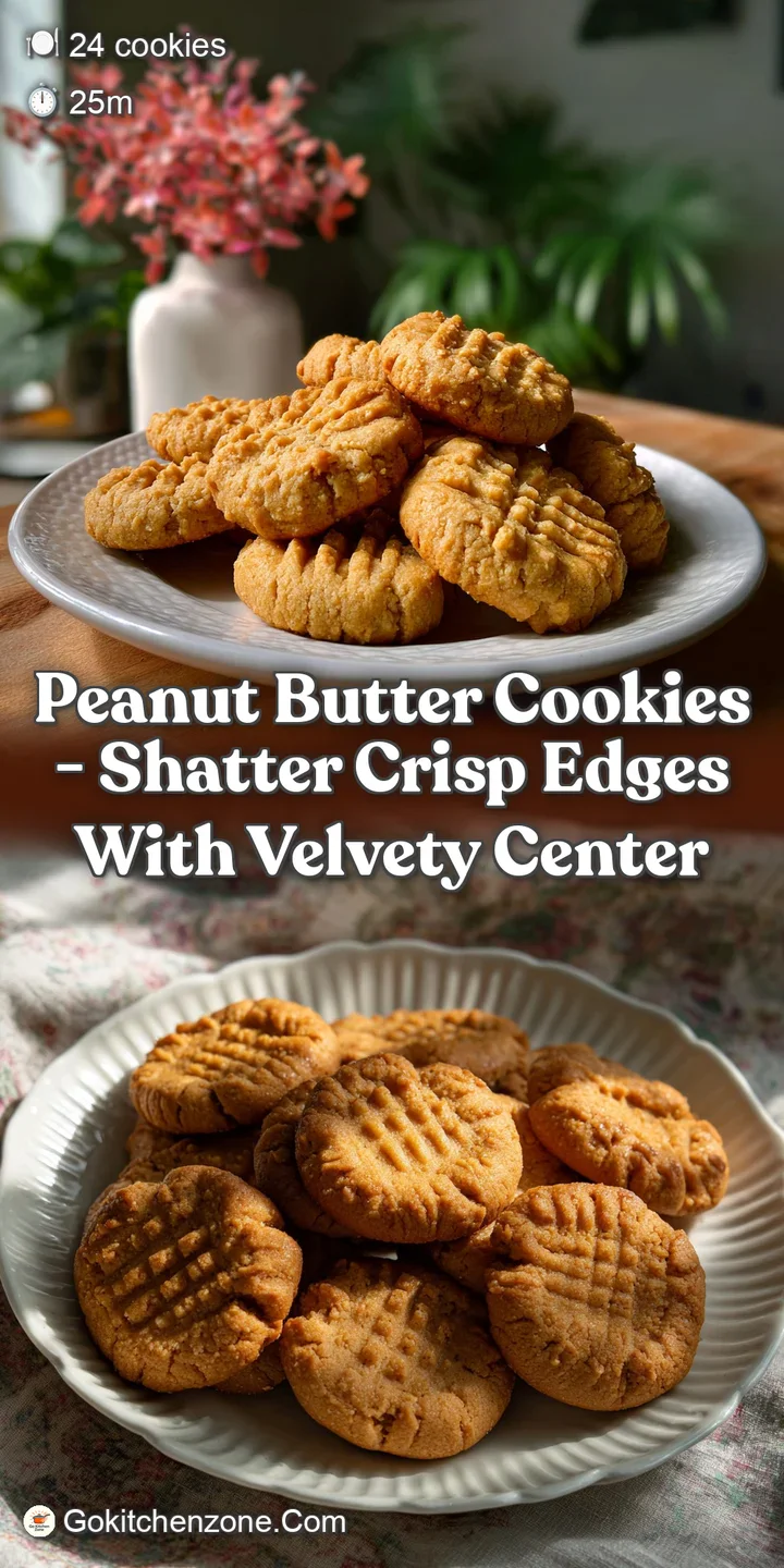 Close-up of a peanut butter cookie revealing a delightful textural contrast. Golden edges meet a soft, inviting center, ap...