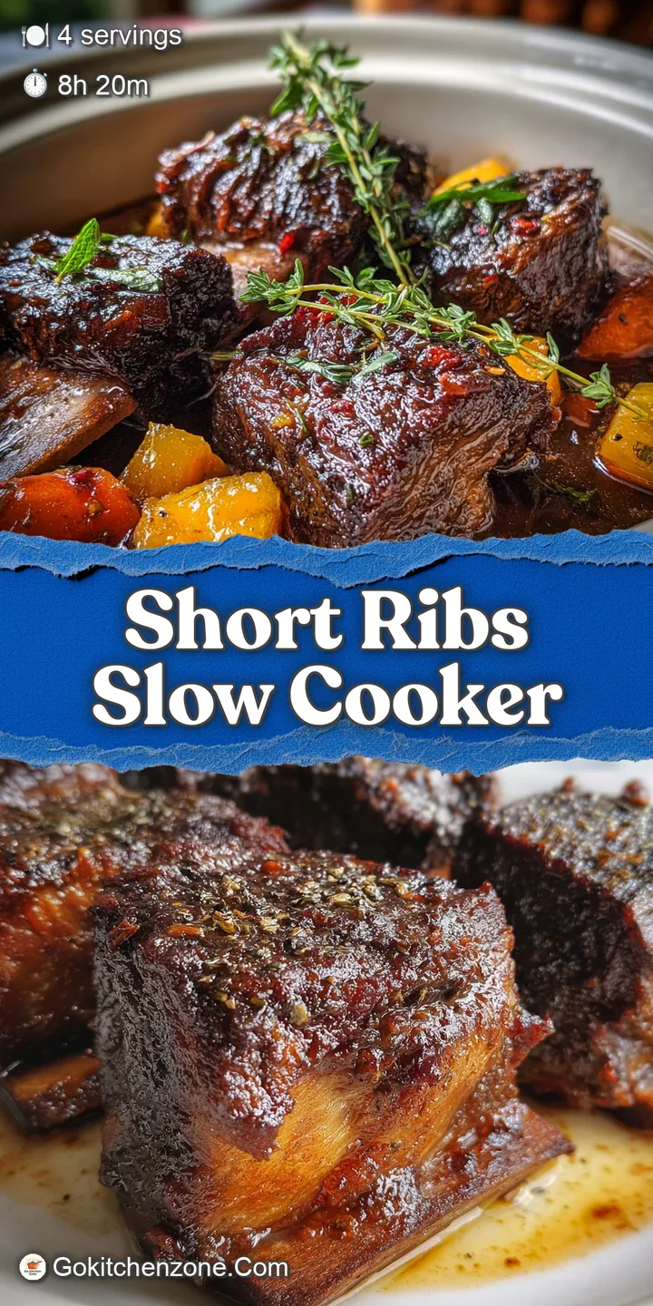 Close-up of fork tender short ribs, glistening with a rich, dark red wine sauce; steam rises gently from the savory dish.