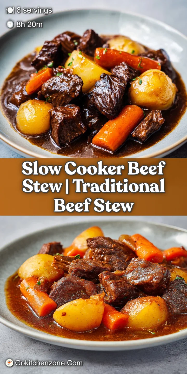 Close-up of tender, juicy beef chunks and soft carrots coated in a thick, savory brown sauce with a glistening finish.