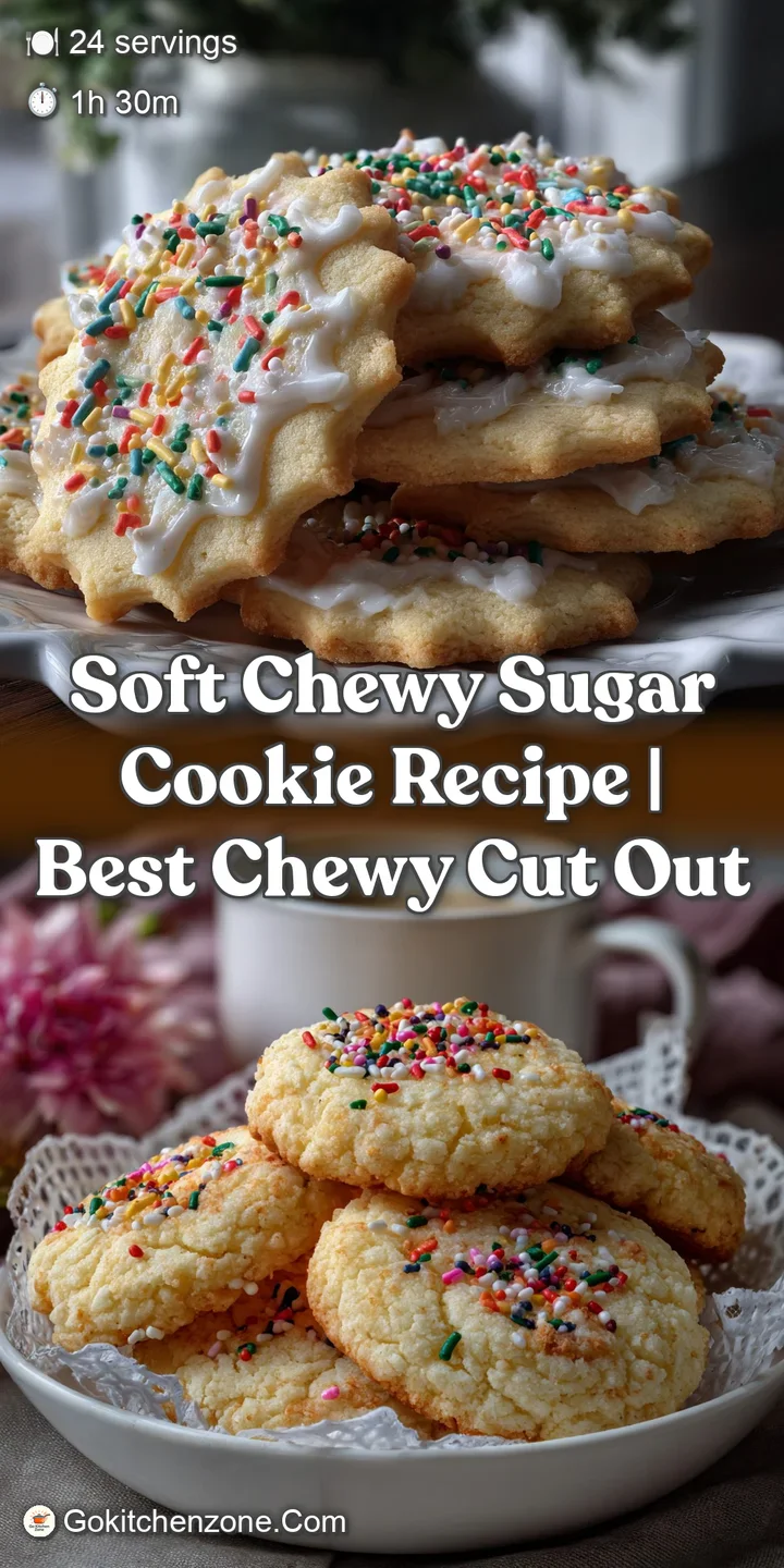 Close-up view of a warm, chewy sugar cookie; a light golden brown with a perfectly soft center and glistening edges that p...