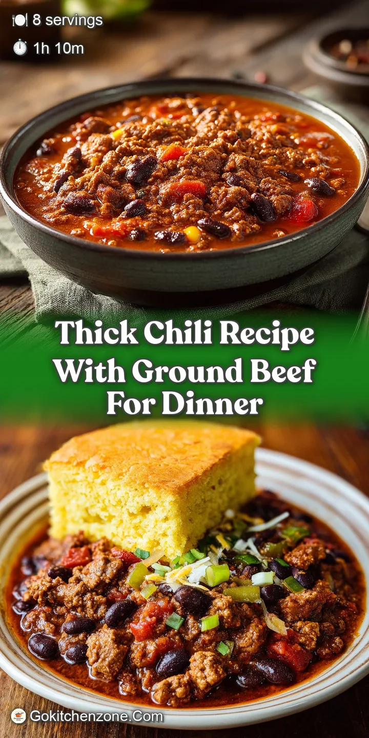 Close-up of delicious beef chili with a glossy sheen. A swirl of sour cream and flecks of chili powder add texture and vis...