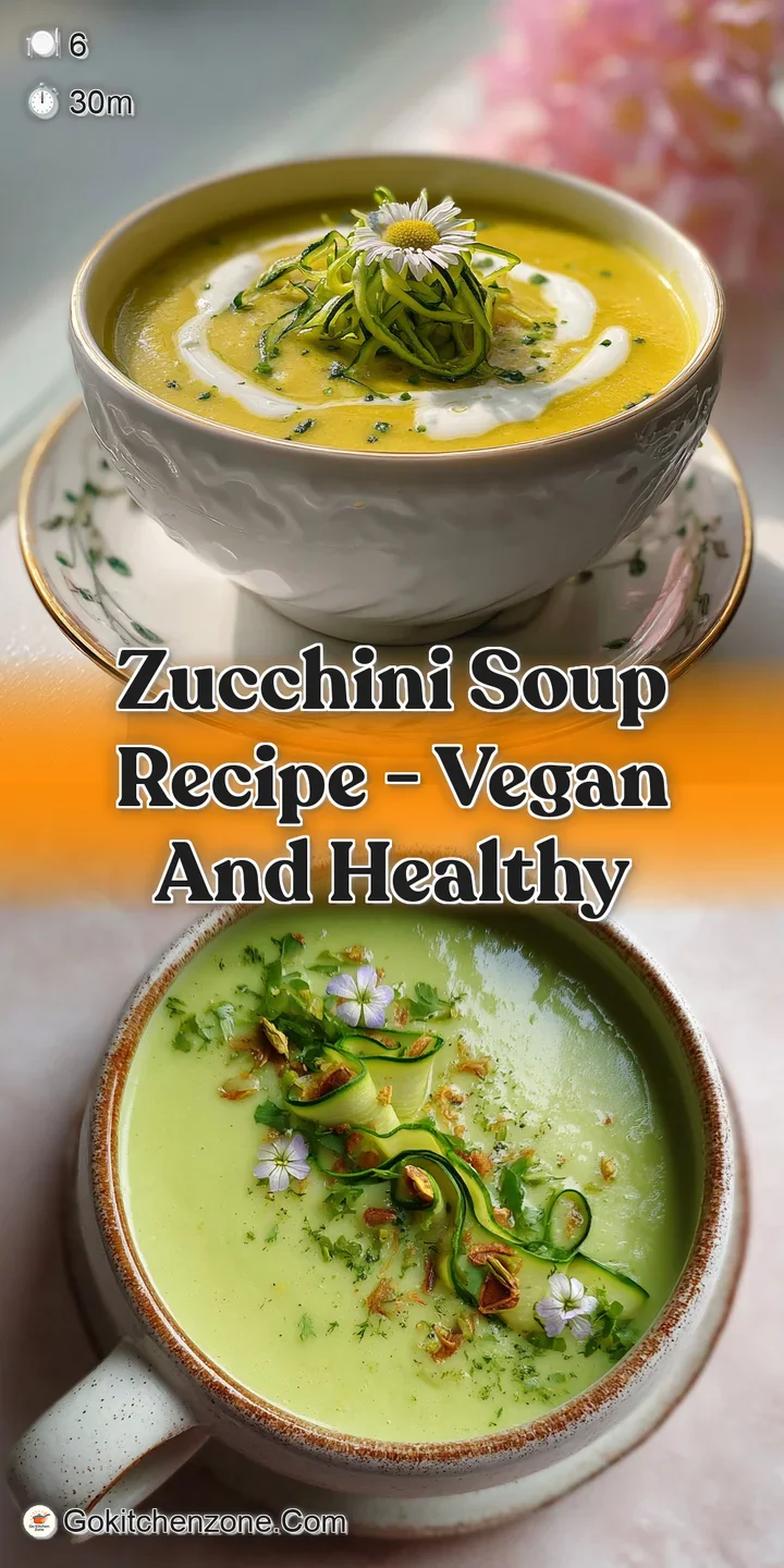 Close-up of creamy green zucchini soup. Shimmering olive oil, fresh herb garnish. Smooth texture. Warm and comforting.