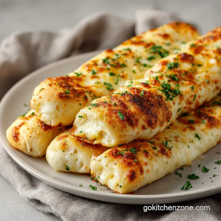 Keto Cheesy Garlic Breadsticks: 4 Ingredient Snack
