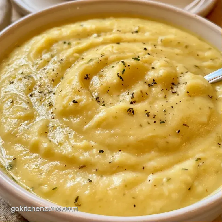 Velvety white soup in a modern bowl garnished with fresh chives, croutons, and a drizzle of golden olive oil.