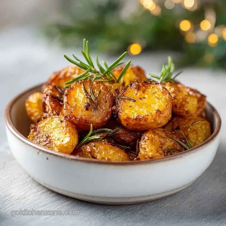 A rustic ceramic bowl overflowing with golden, herb-flecked potato wedges, steam gently rising.