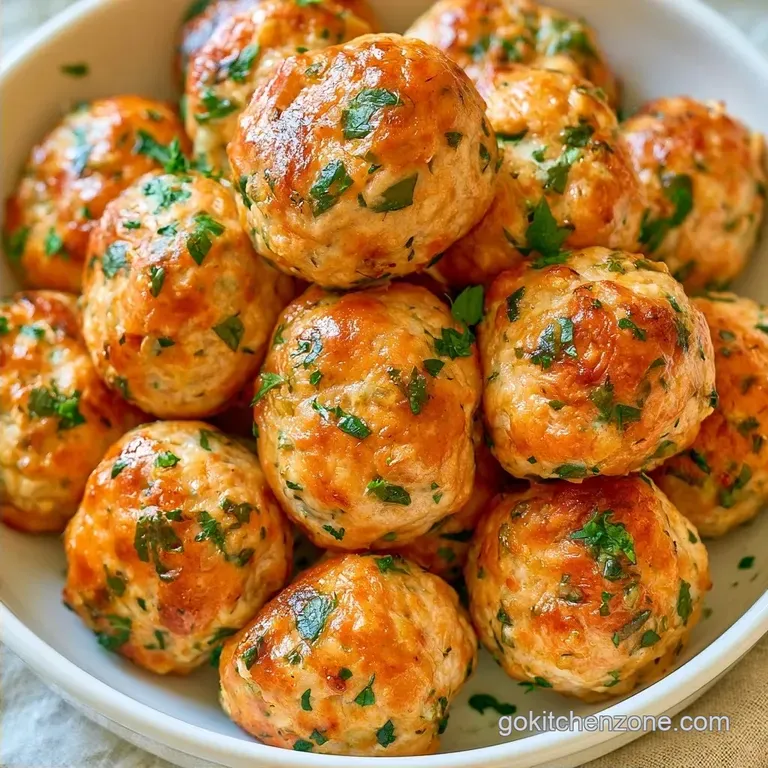 Baked Chicken Meatballs with Parmesan
