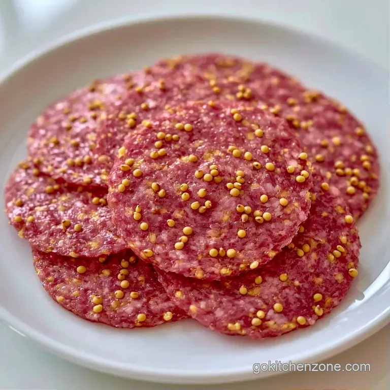 Slices of savory cured meat paired with sharp cheddar cubes and crisp cornichons arranged on a dark slate platter.