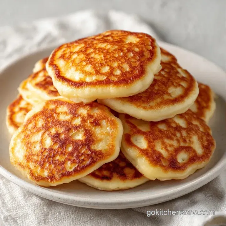 A neat arrangement of mini golden cakes on a ceramic platter, drizzled with honey and dusted with powdered sugar.