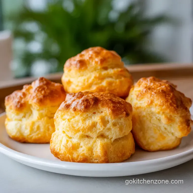 Stacked fluffy biscuits, golden-crusted and warm, served with a swirl of creamy butter.